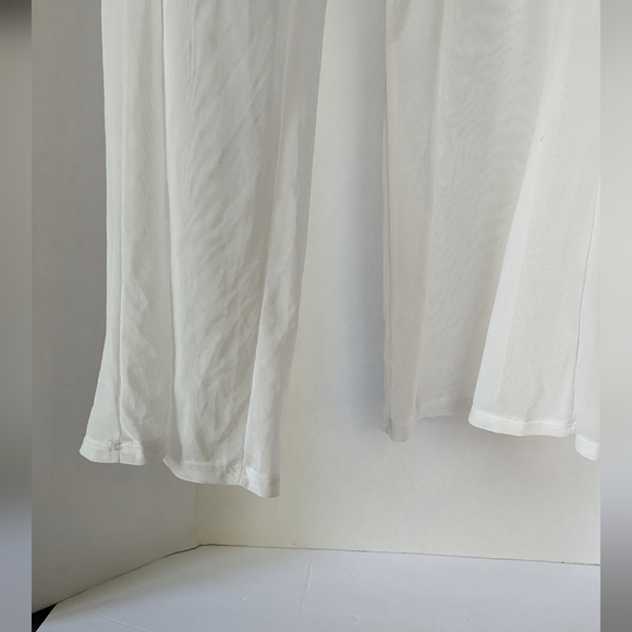 Wide Leg Pants White Mesh Swim Cover Up Pant Poolside Beachwear - Picture 3 of 12